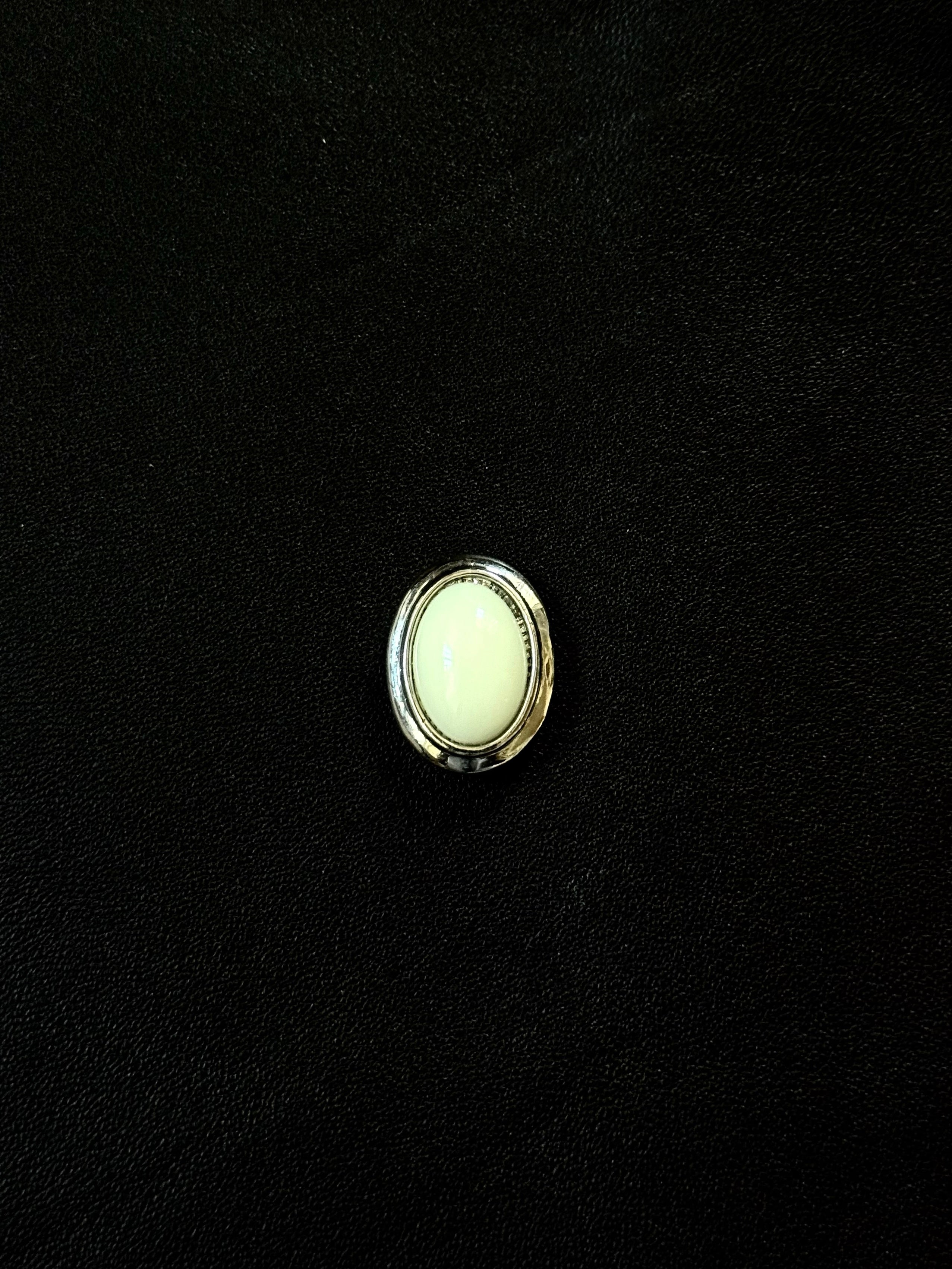 Small Opaline Glass Oval Charm