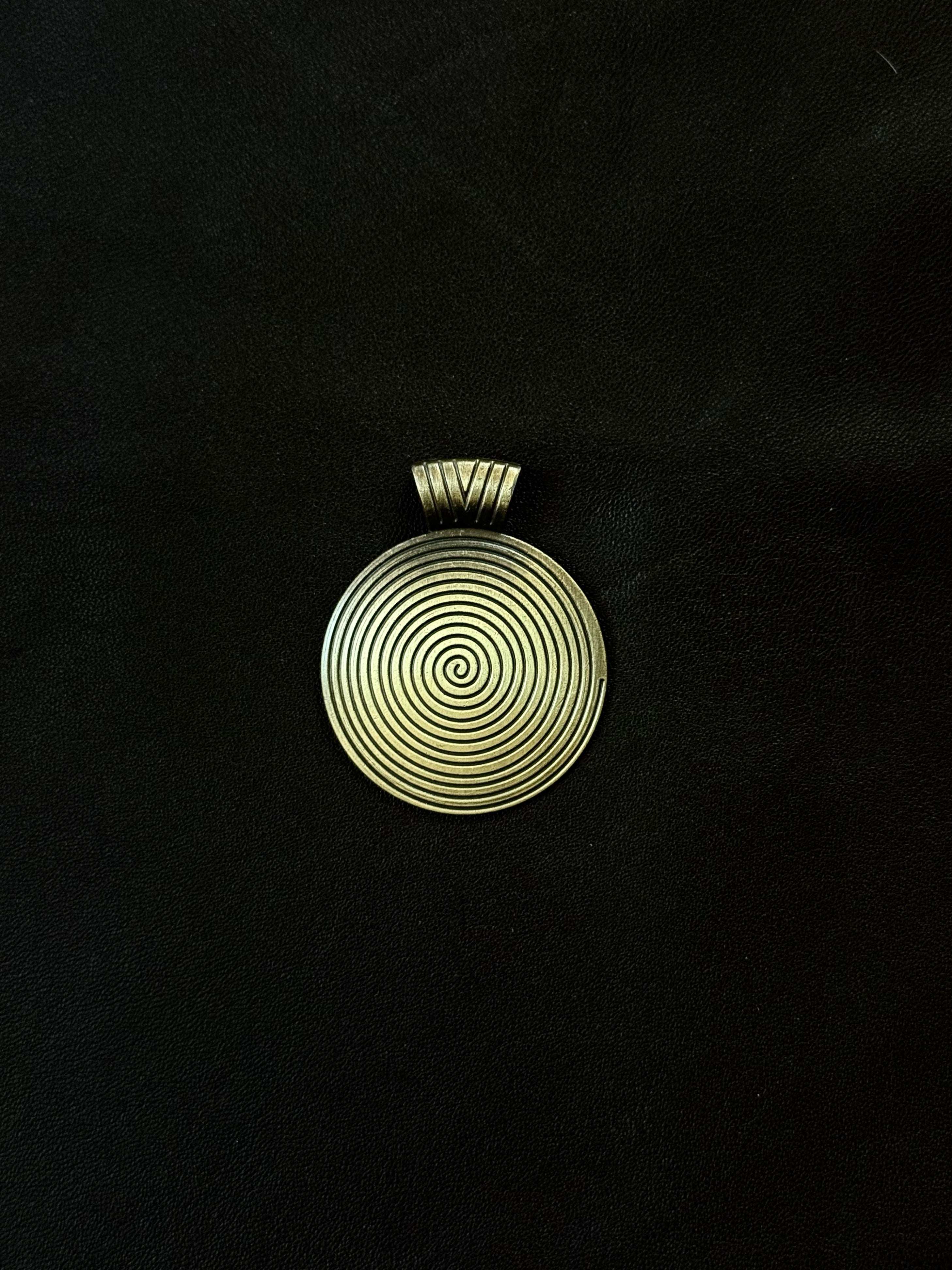 Brass Spiral Disc Pendant