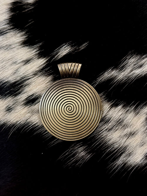 Brass Spiral Disc Pendant